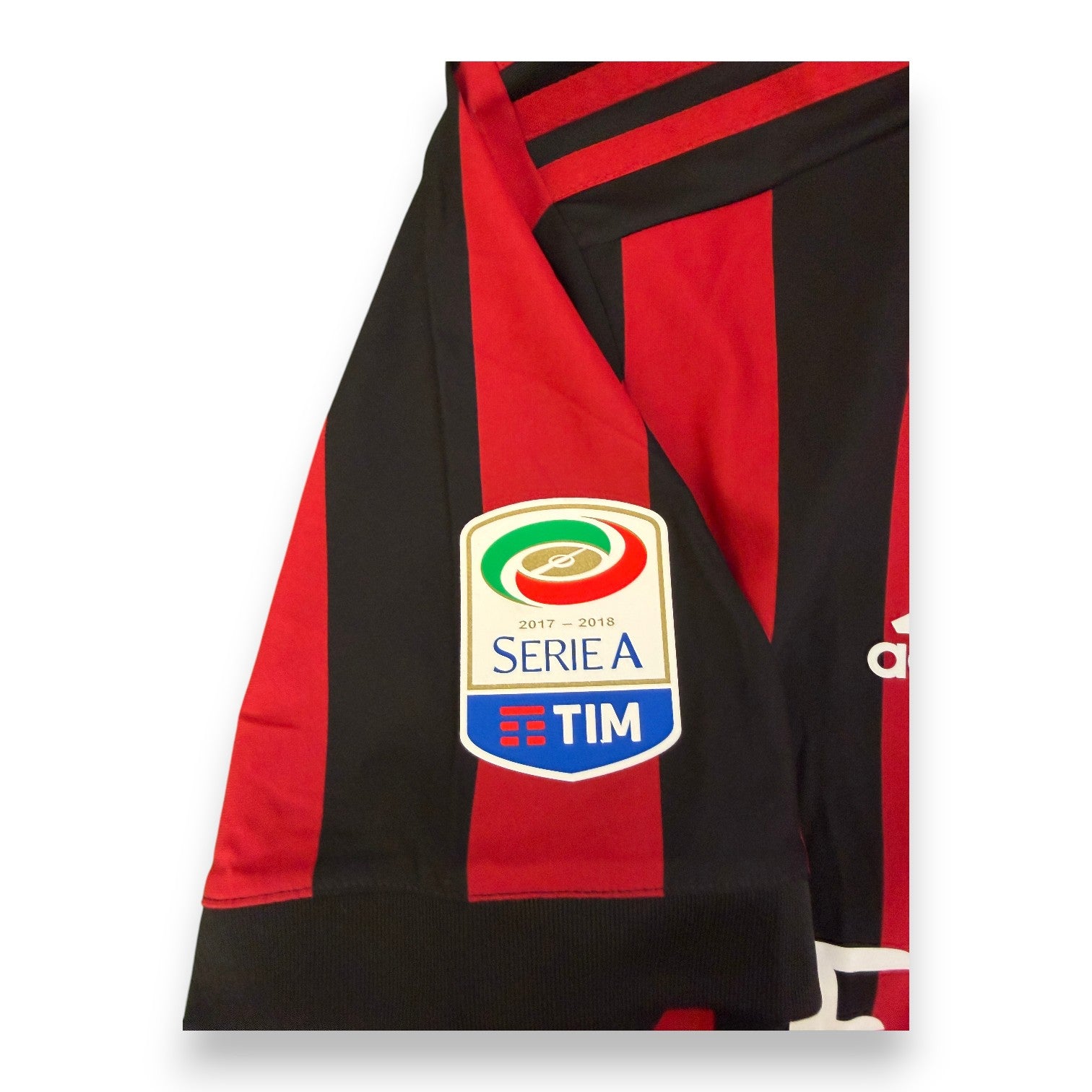 Patch ufficiale Serie A TIM 2017-2018 maglia Milan Home Player Issued André Silva – manica sinistra – Adidas