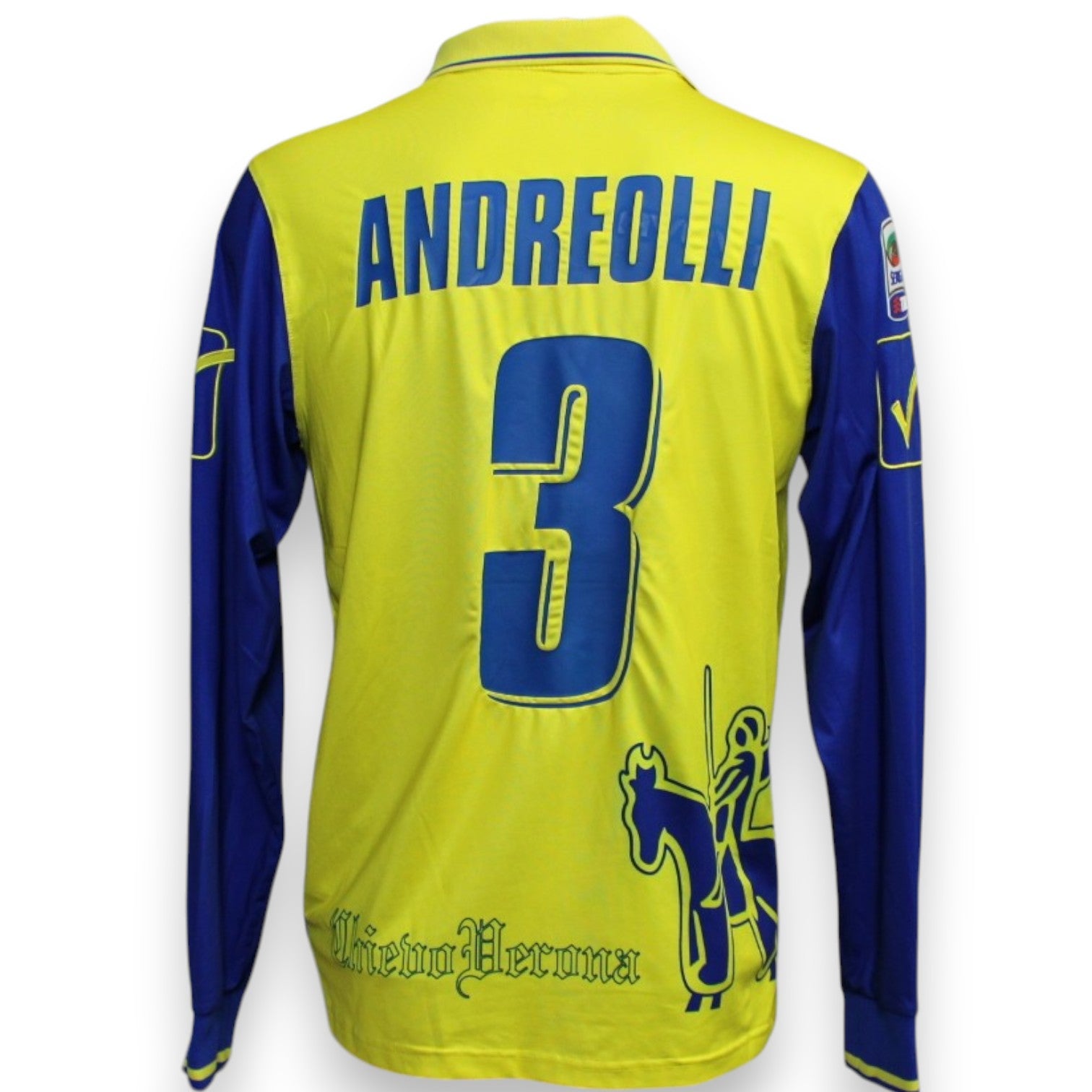 Retro maglia ChievoVerona Home 2010-11 Player Issued maniche lunghe Marco Andreolli numero 3 – Givova – cimelio Serie A