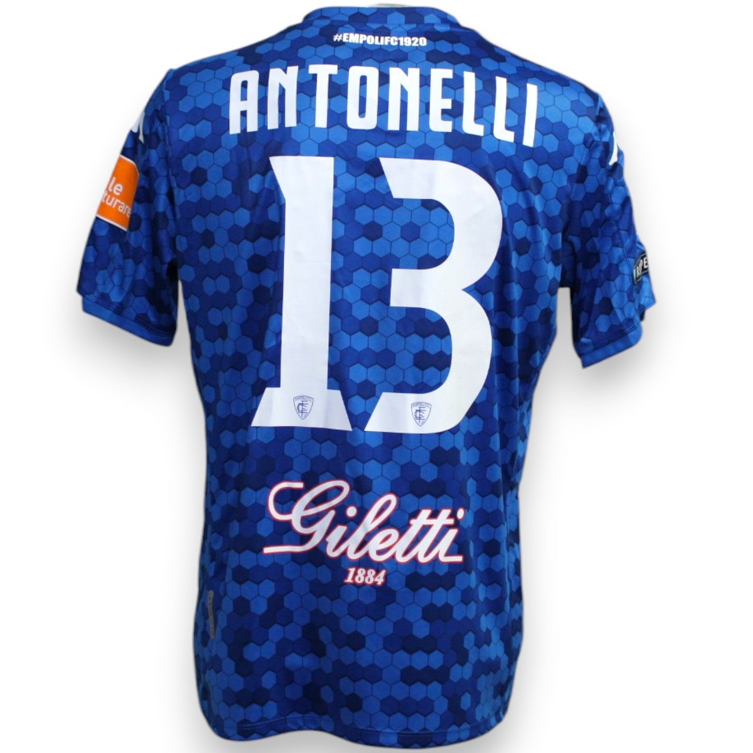 Maglia Empoli FC Home 2019-20 Player Issued Luca Antonelli numero 13 – Kappa – retro – sponsor Giletti 1884 – Serie B