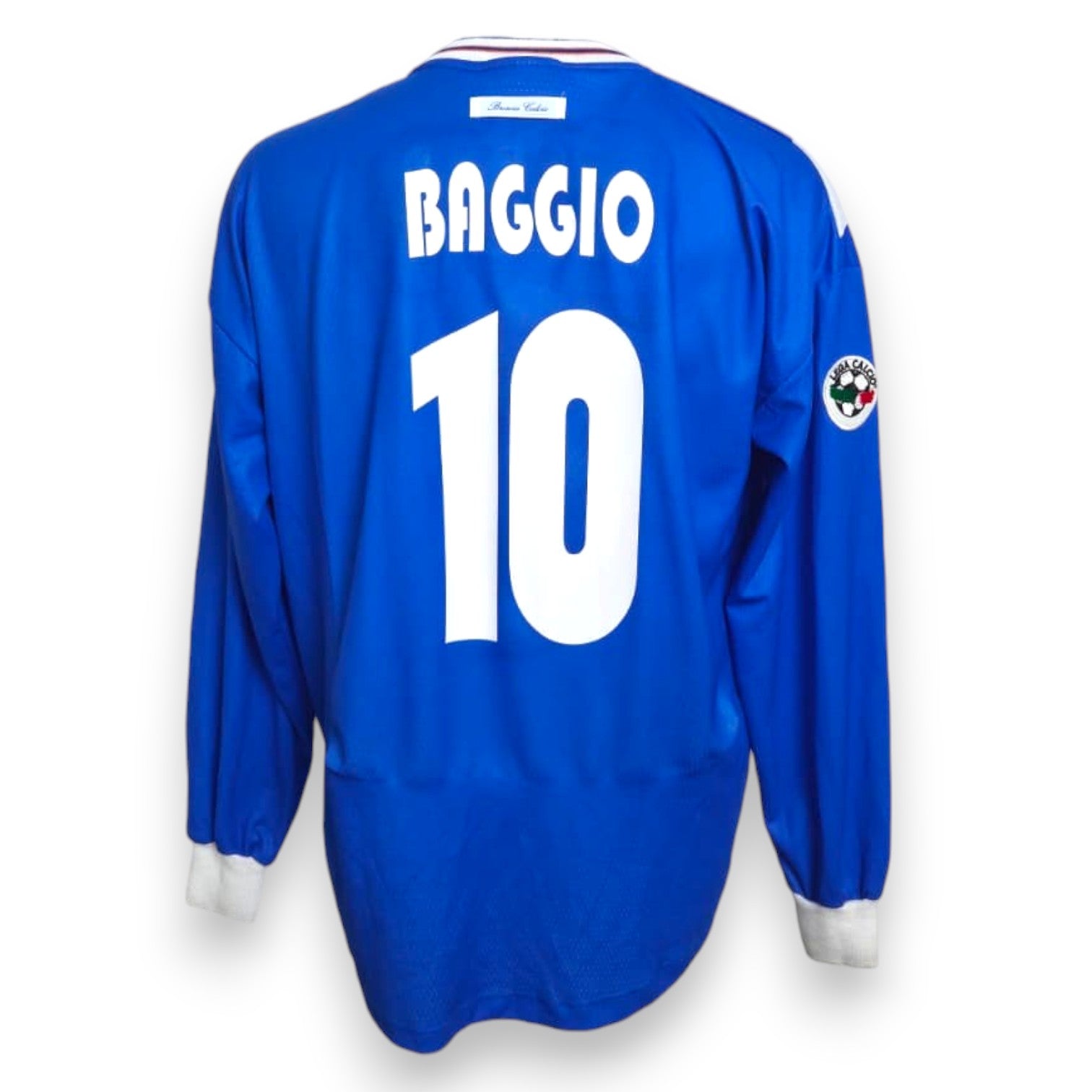 Maglia Brescia Calcio Home 2001-02 Store Vintage manica lunga Garman – nameset replica Baggio numero 10 – patch Lega Calcio – taglia XL