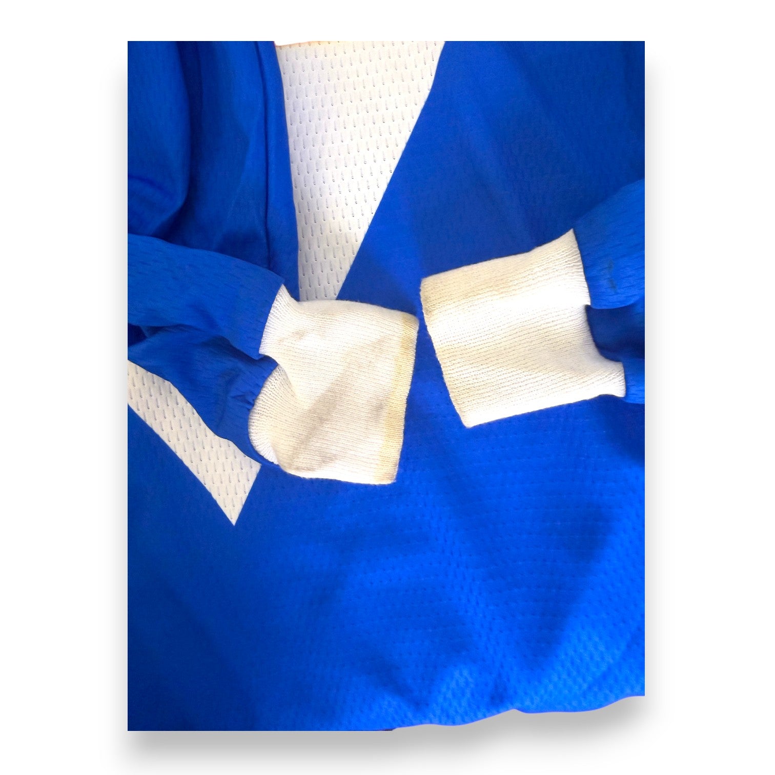 Dettaglio polsini bianchi maglia Brescia Home 2001-02 Player Issued maniche lunghe Garman – Roberto Baggio – segni del tempo vintage