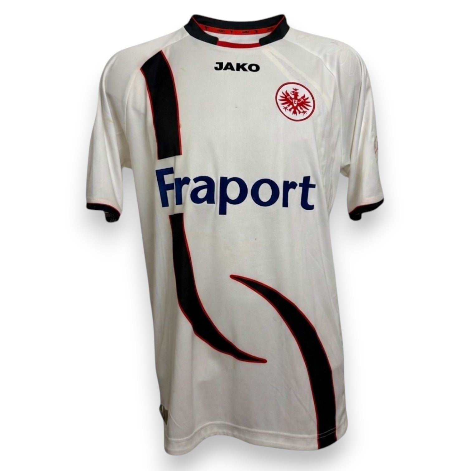 Maglia Eintracht Frankfurt Home 2007-08 fronte – Jako – sponsor Fraport – Player Issued Caio numero 30