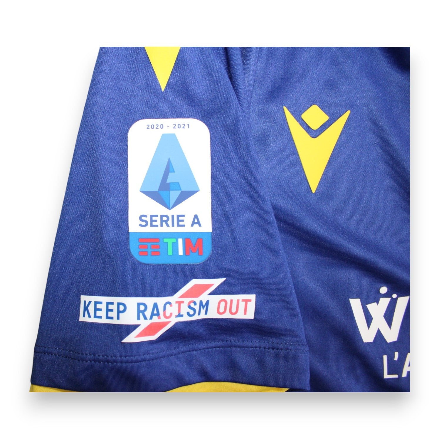 Patch Serie A TIM 2020-2021 e Keep Racism Out maglia Hellas Verona Home 2020-21 – Macron – Ceccherini N.17