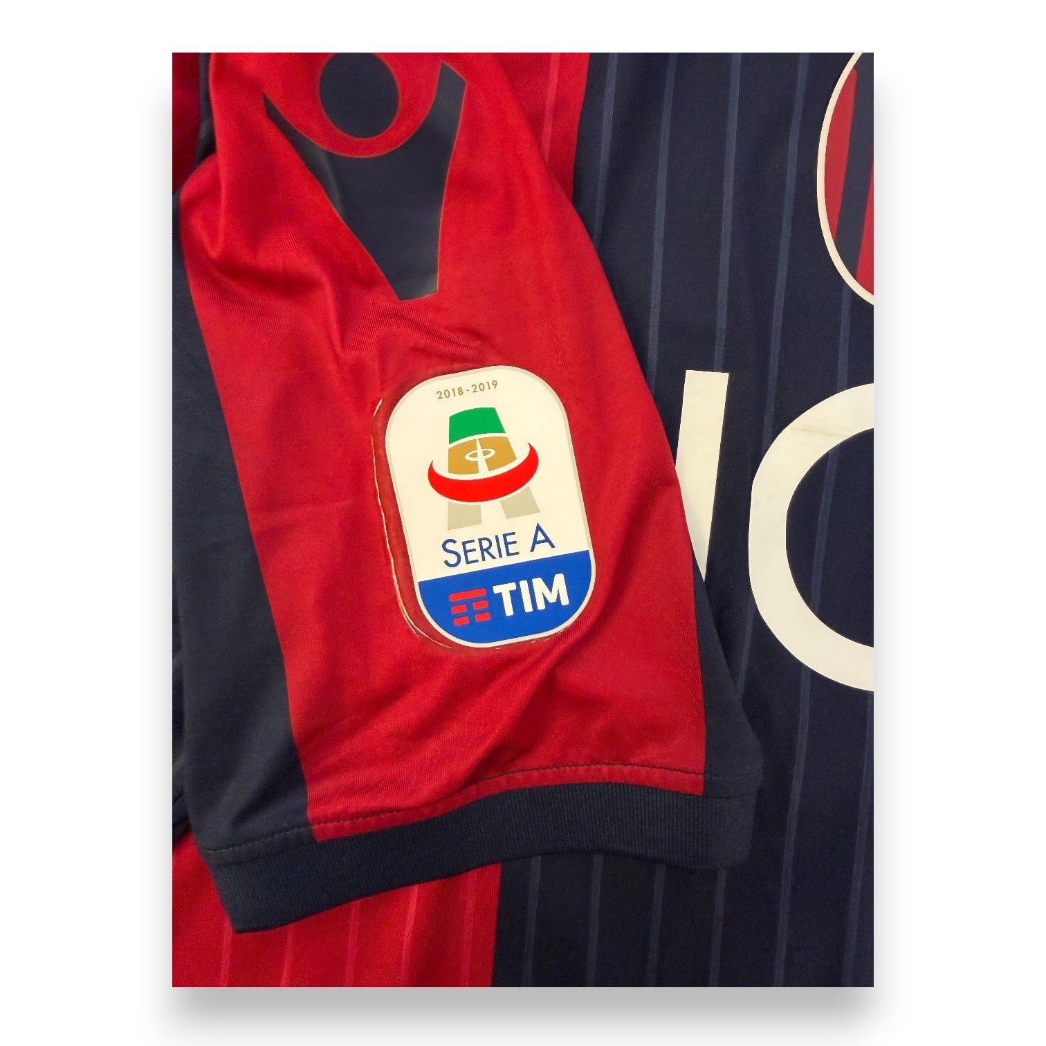 Patch ufficiale Serie A TIM 2018-2019 su maglia Bologna Match Worn Danilo – Macron originale
