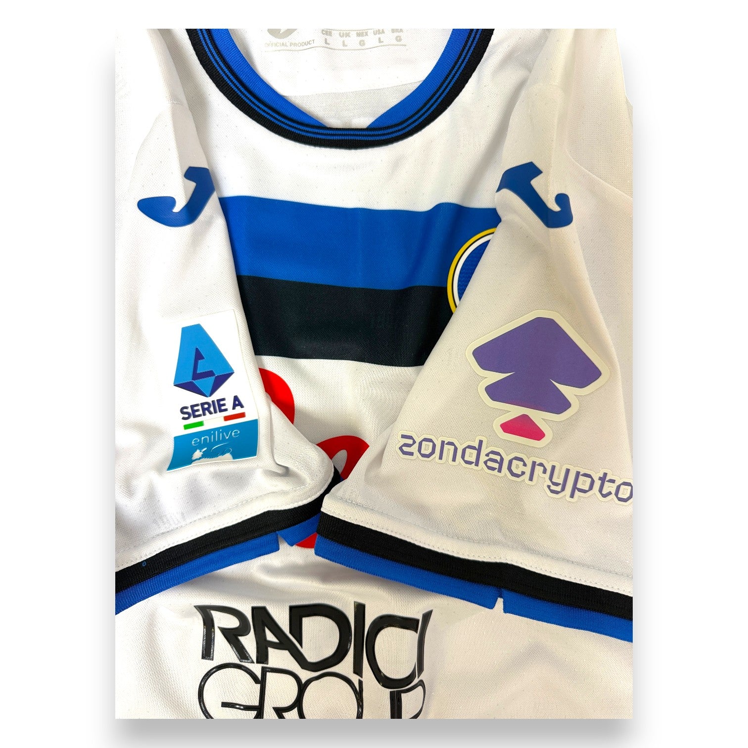 Patch manica maglia Atalanta Away 2024-25 – Serie A enilive e sponsor Zondacrypto – Joma