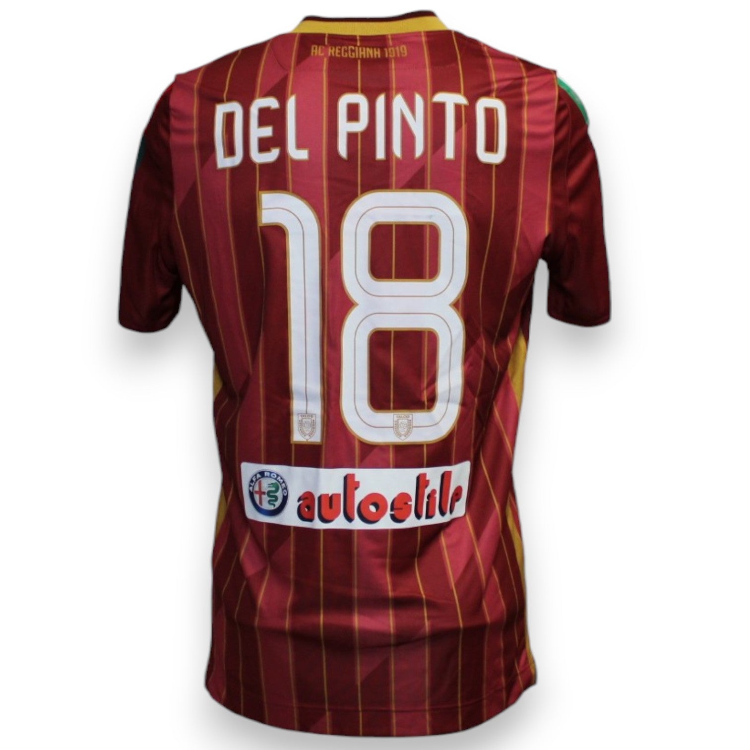 Maglia AC Reggiana Home 2024-25 Player Issued Lorenzo Del Pinto numero 18 – Macron – sponsor Autostile – Serie BKT