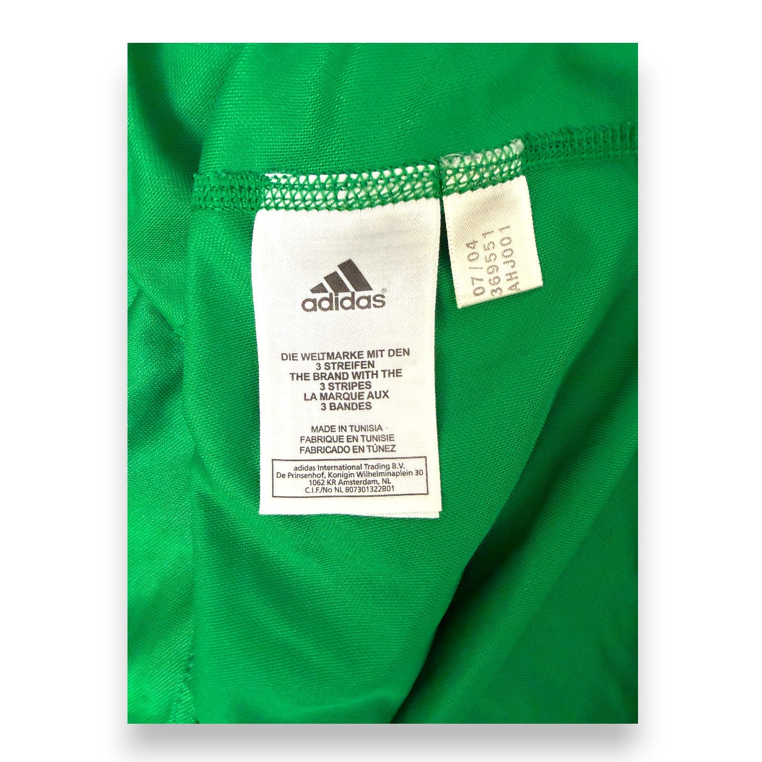 Etichetta interna maglia AC Milan Portiere 2004-05 Adidas – Made in Tunisia – luglio 2004