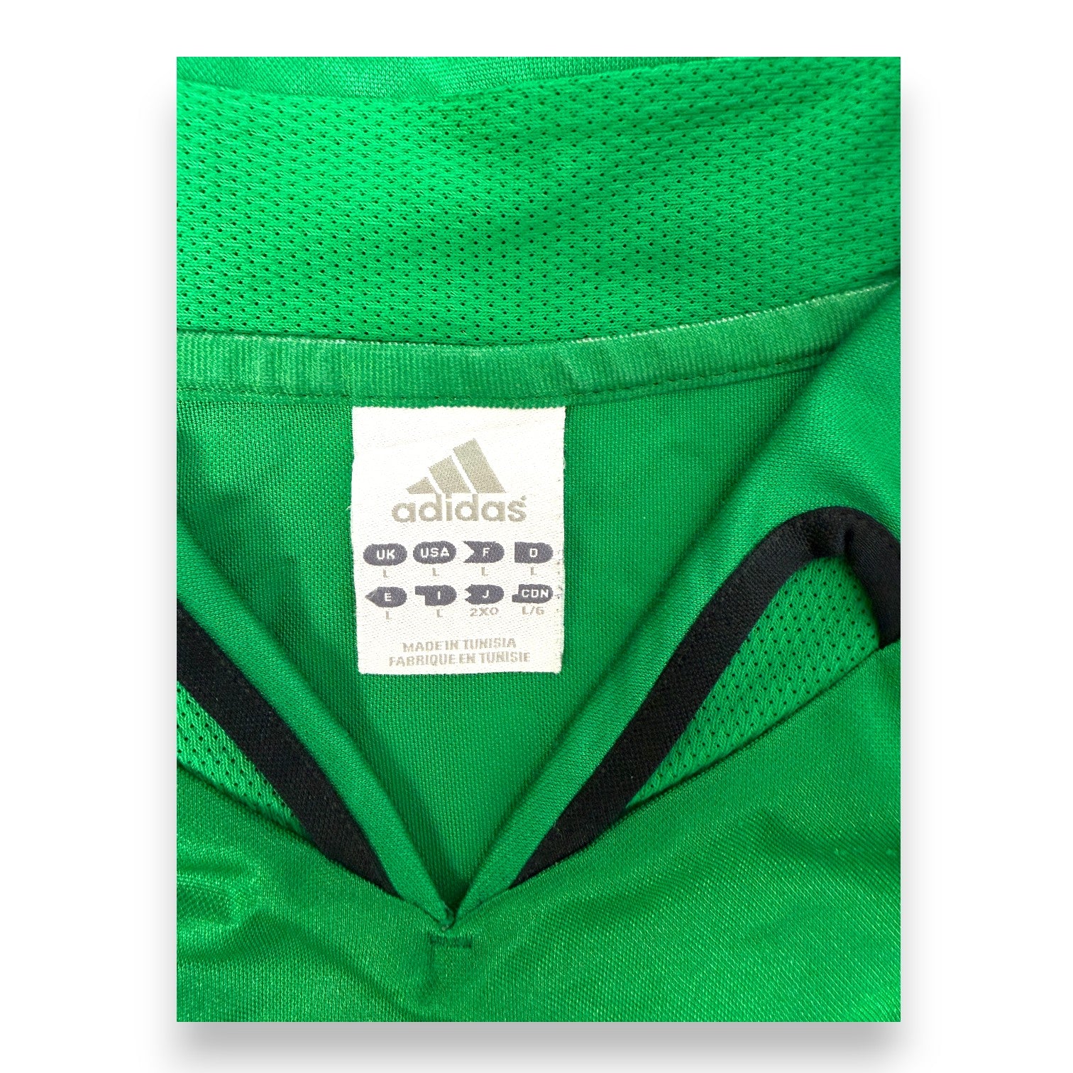 Dettaglio taglia L maglia AC Milan Portiere 2004-05 Adidas – Made in Tunisia – Dida numero 1