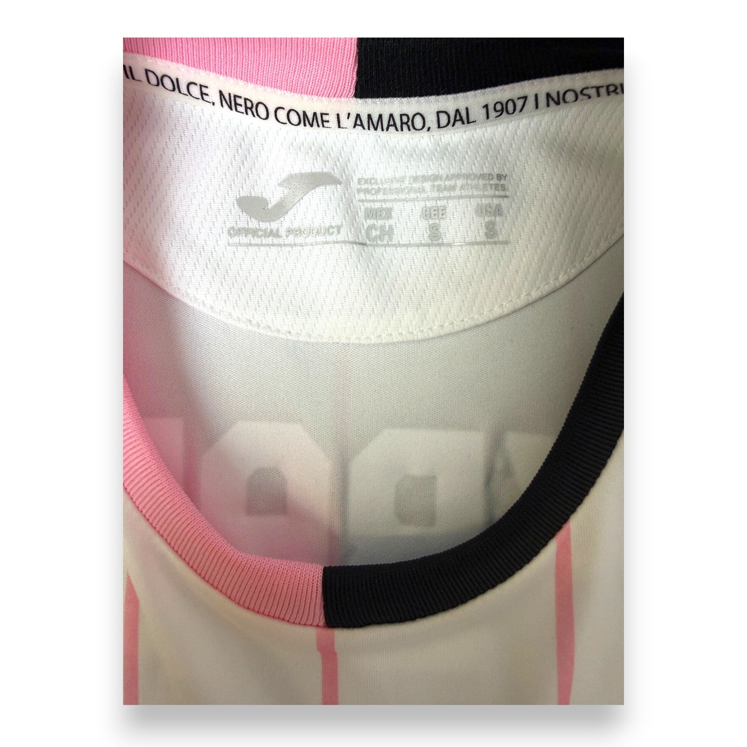 Dettaglio taglia S maglia Palermo Away 2014-15 Joma – Official Product – Paulo Dybala numero 9 nameset replica