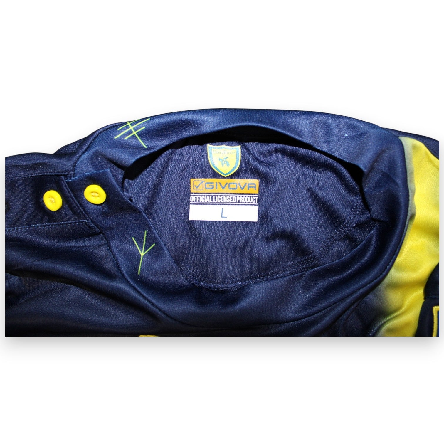 Etichetta taglia L Givova Official Licensed Product maglia ChievoVerona Away 2018-19 Player Issued Sergej Grubac