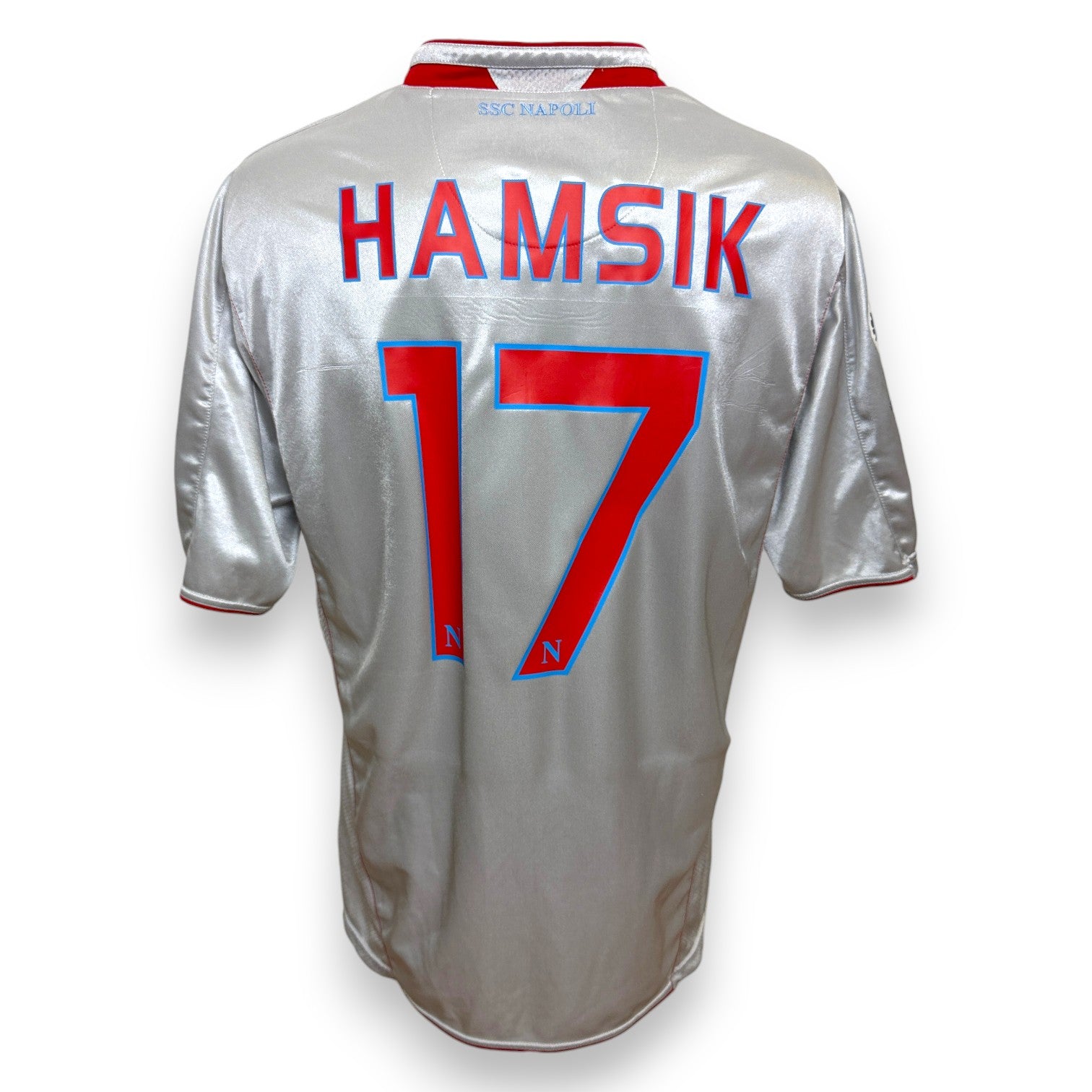 Maglia Napoli Away 2009-10 Store Marek Hamsik numero 17 nameset replica – Macron Lete – grigio silver