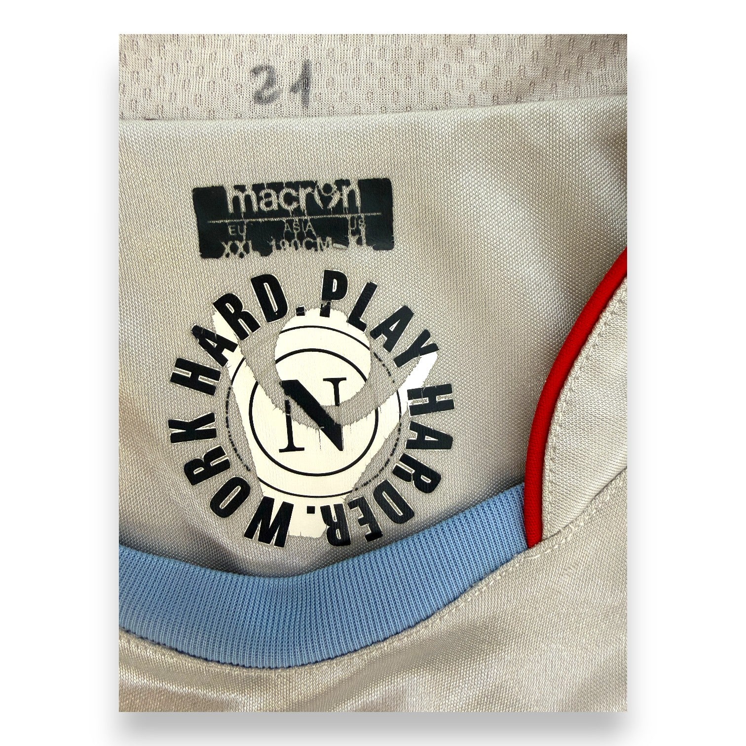 Dettaglio collo interno maglia Napoli Away 2009-10 Macron – taglia XXL – Work Hard Play Harder