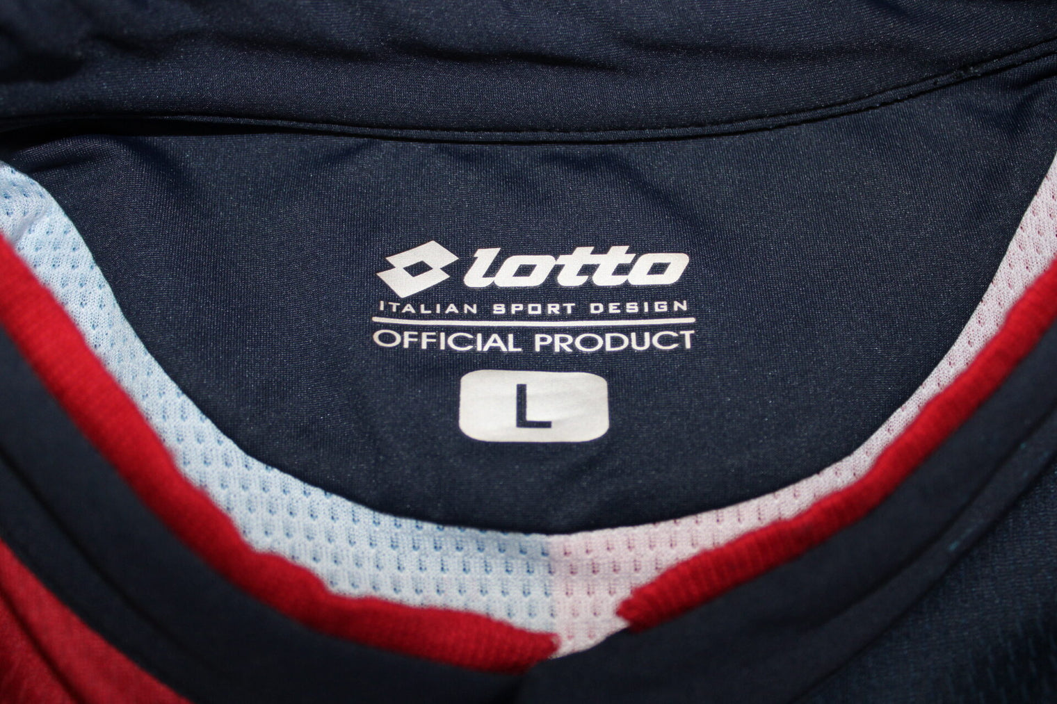 Etichetta interna Lotto Official Product maglia Genoa 2017-18 Player Issued – taglia L – made in Italy