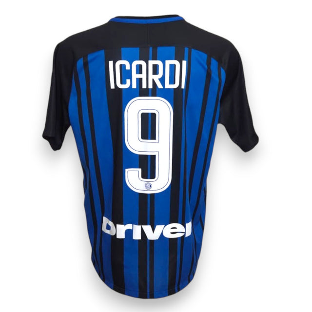 Maglia FC Internazionale Home 2017-18 Store – Mauro Icardi numero 9 – sponsor Driver retro – Nike Dri-Fit – taglia L – condizioni Excellent