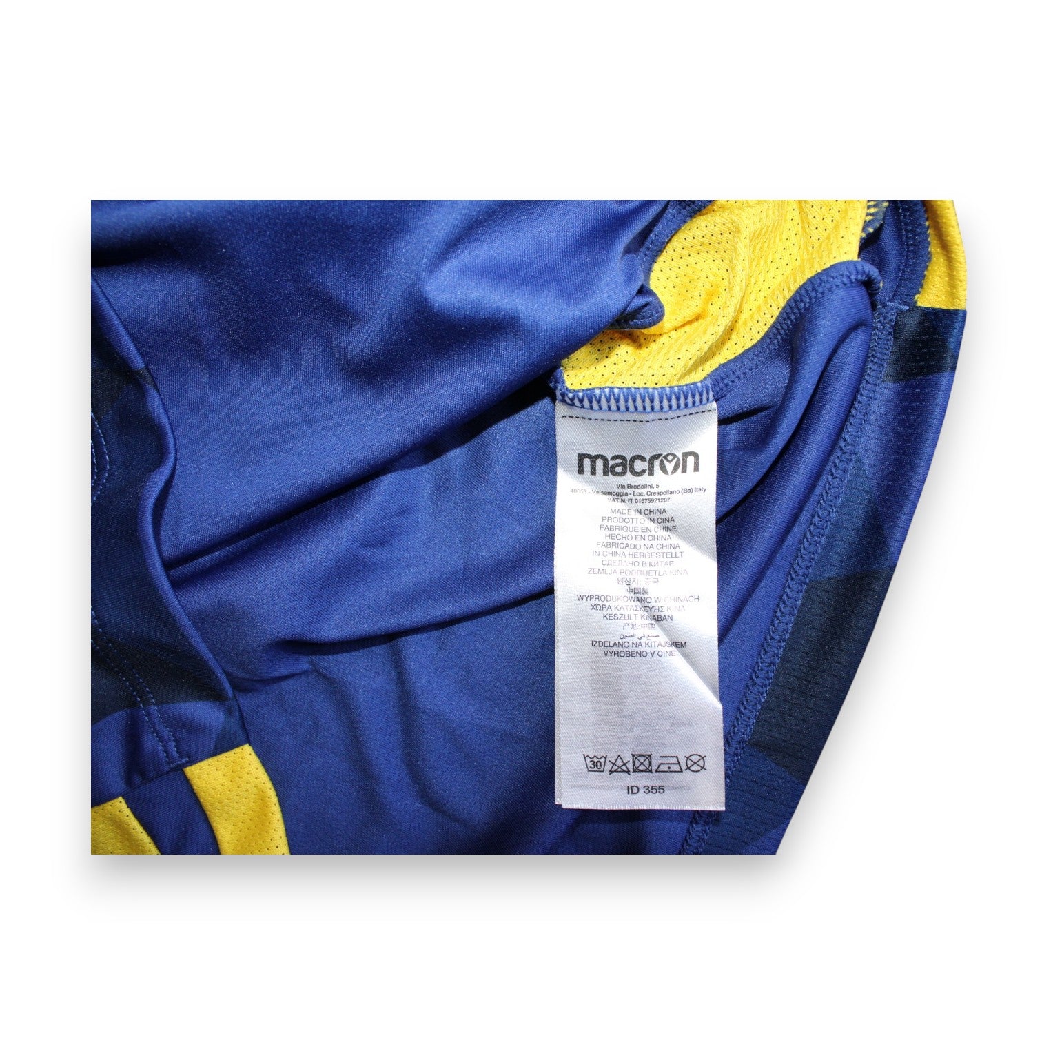 Etichetta interna Macron maglia Hellas Verona Home 2020-21 – Made in China – fornitura Player Issued Magnani N.23
