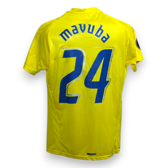 Retro maglia Villarreal CF Home 2007-08 Player Issued Rio Mavuba numero 24 – Puma – corsivo blu argento – fornitura squadra UEFA Cup stagione 2007-08
