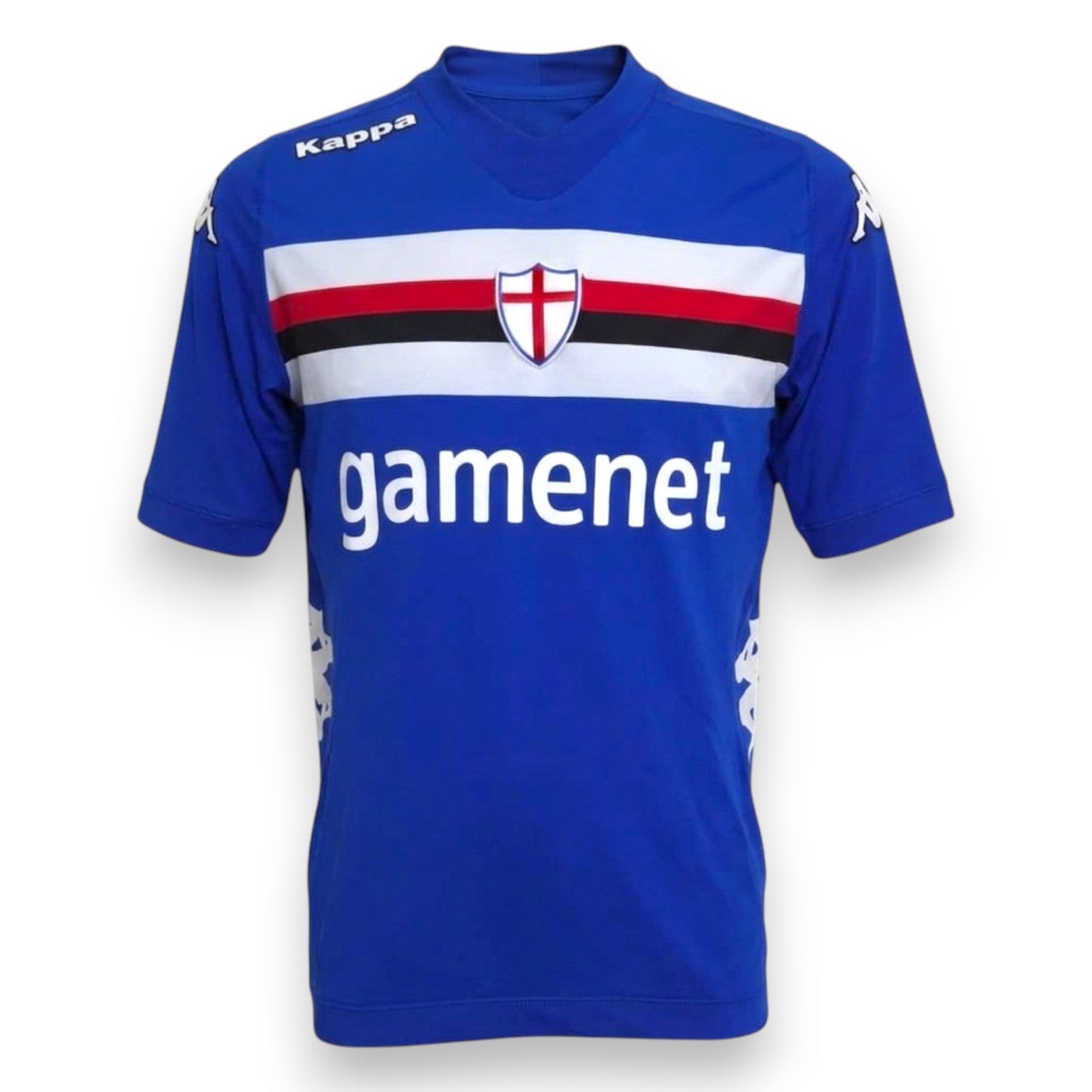Fronte maglia Sampdoria Home 2012-13 Player Issued Maxi López numero 10 – Kappa – sponsor gamenet – stemma Sampdoria manica sinistra
