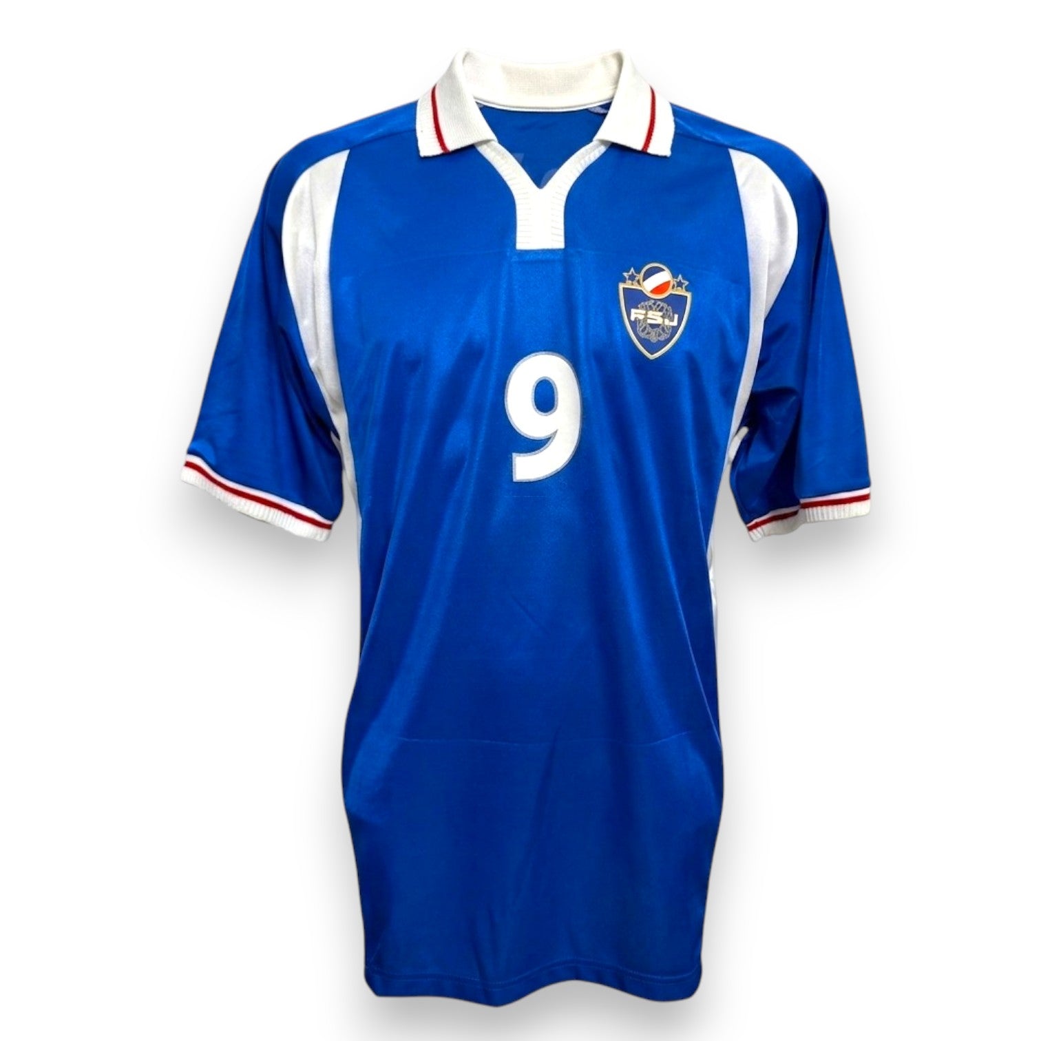 Maglia Jugoslavia Home 2000-01 Store Savo Milošević numero 9 – Adidas – fronte vintage Euro 2000
