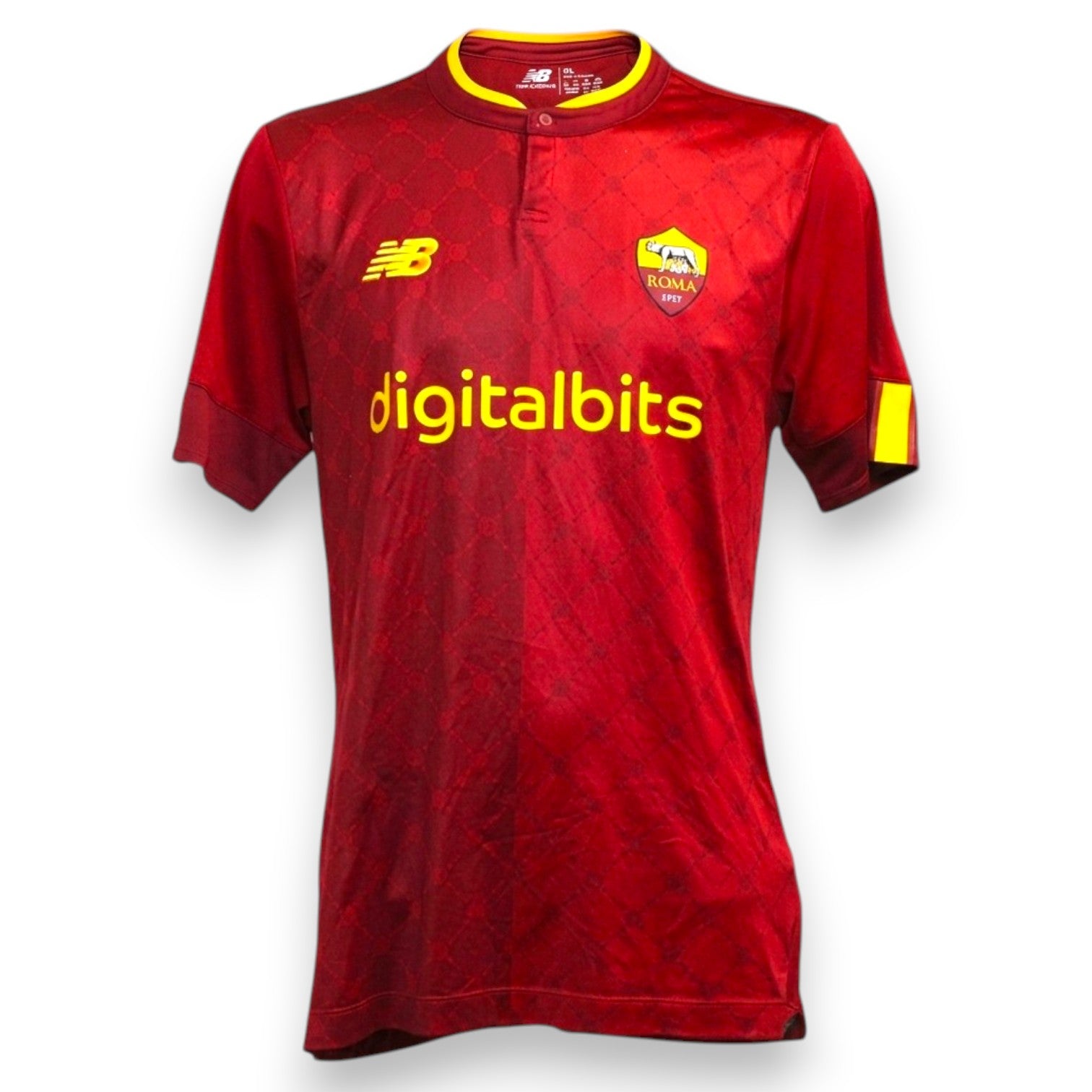 Maglia Roma Home 2022-23 Marash Kumbulla numero 24 autografata – New Balance – sponsor DigitalBits – condizioni Excellent