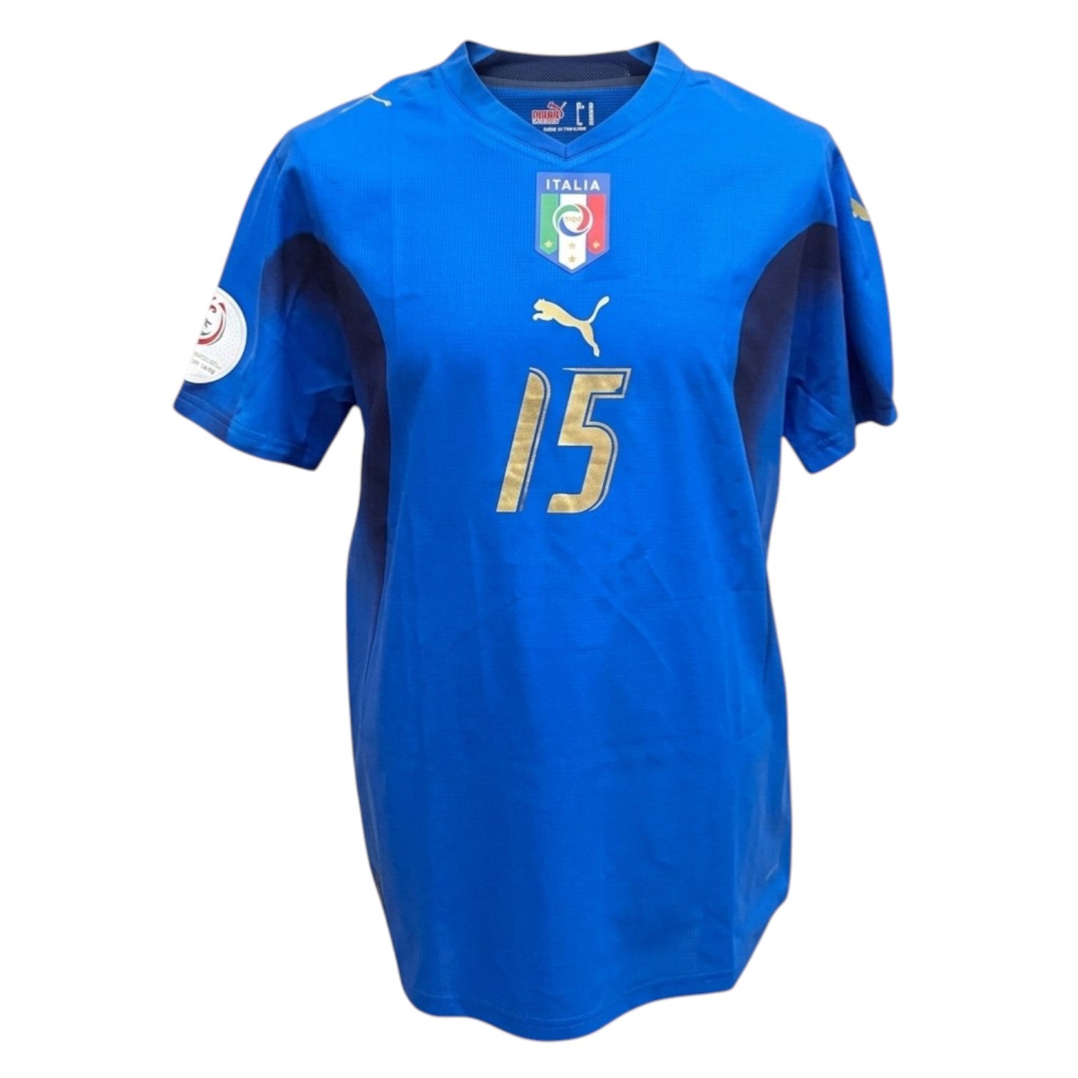 Maglia Italia Home 2007-08 Player Issued Alessandro Gamberini numero 15 – Puma – patch Euro 2008 – condizioni Excellent