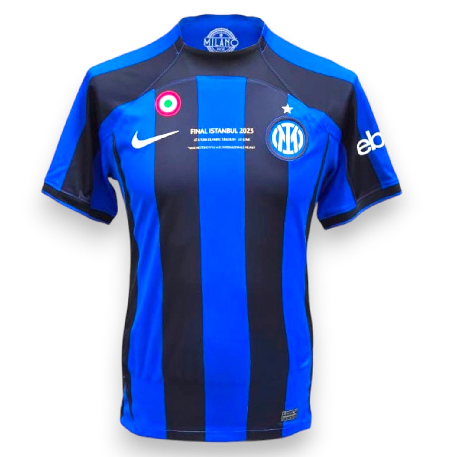 Maglia Inter Home 2022-23 Store Nike Final Istanbul – numero 23 Nicolò Barella – taglia S – vista frontale completa