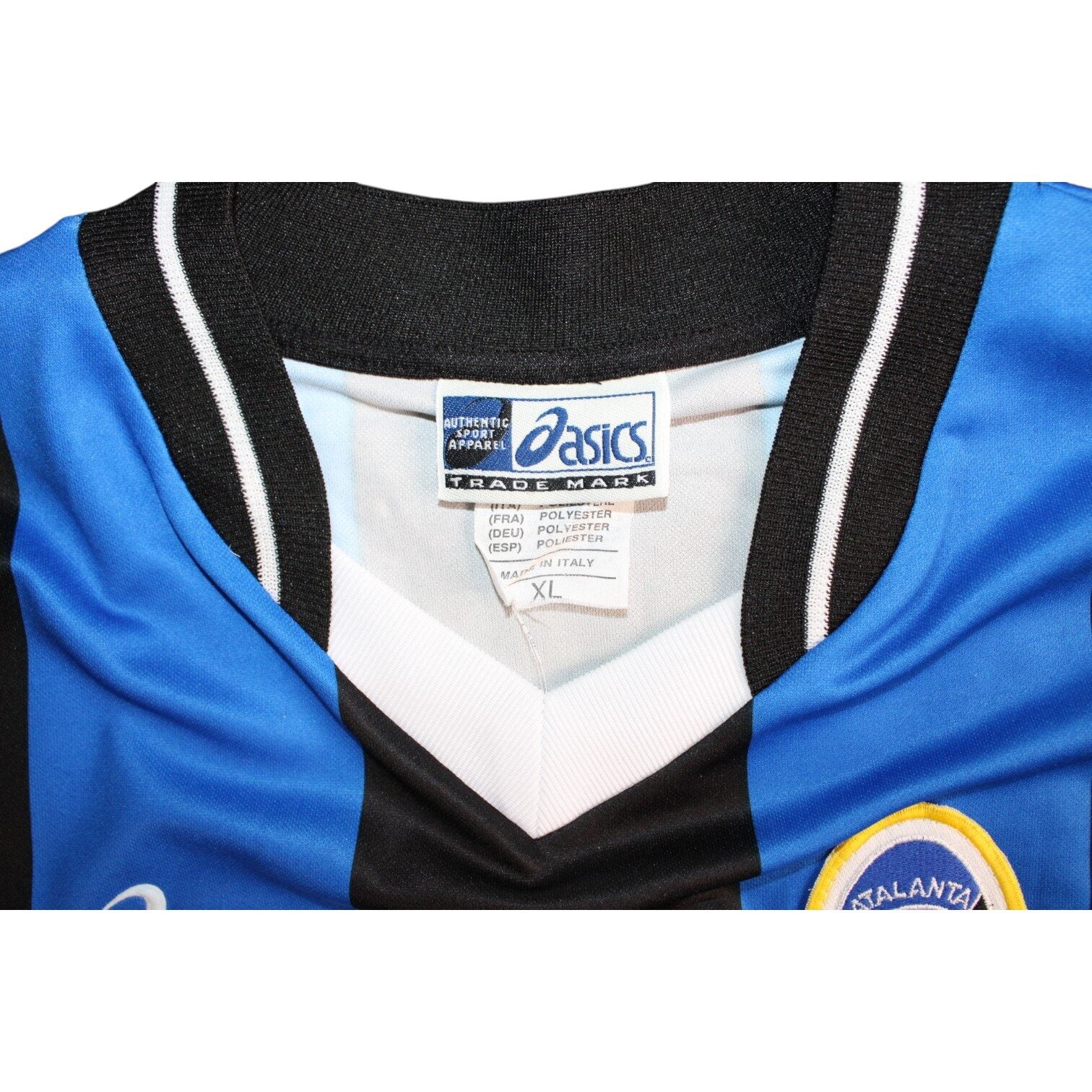 Etichetta interna Asics Authentic Sport Apparel maglia Atalanta 2002-03 Player Issued – taglia XL – made in Italy