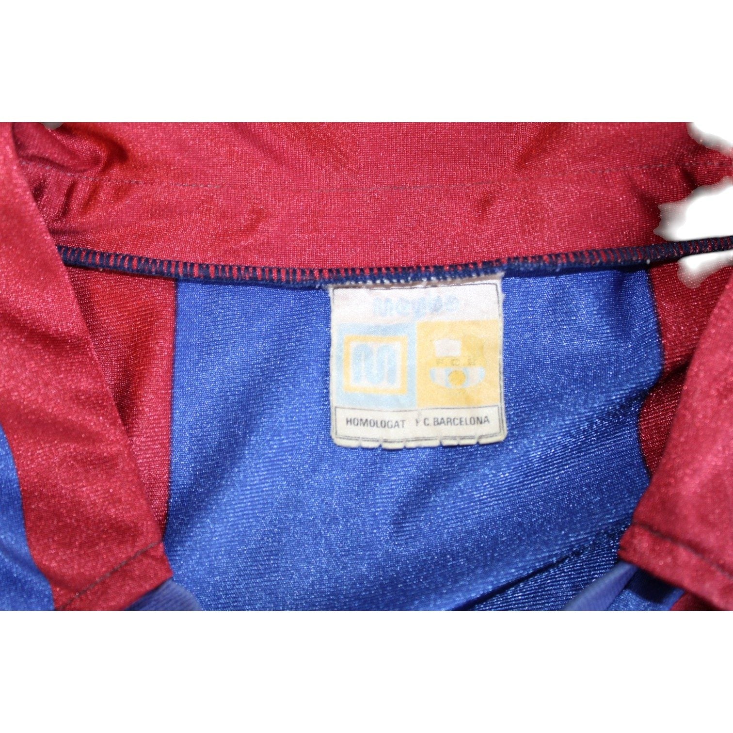 Etichetta interna Meyba Homologat FC Barcelona maglia Home 1981-82 Player Issued – prodotto ufficiale omologato – cimelio vintage