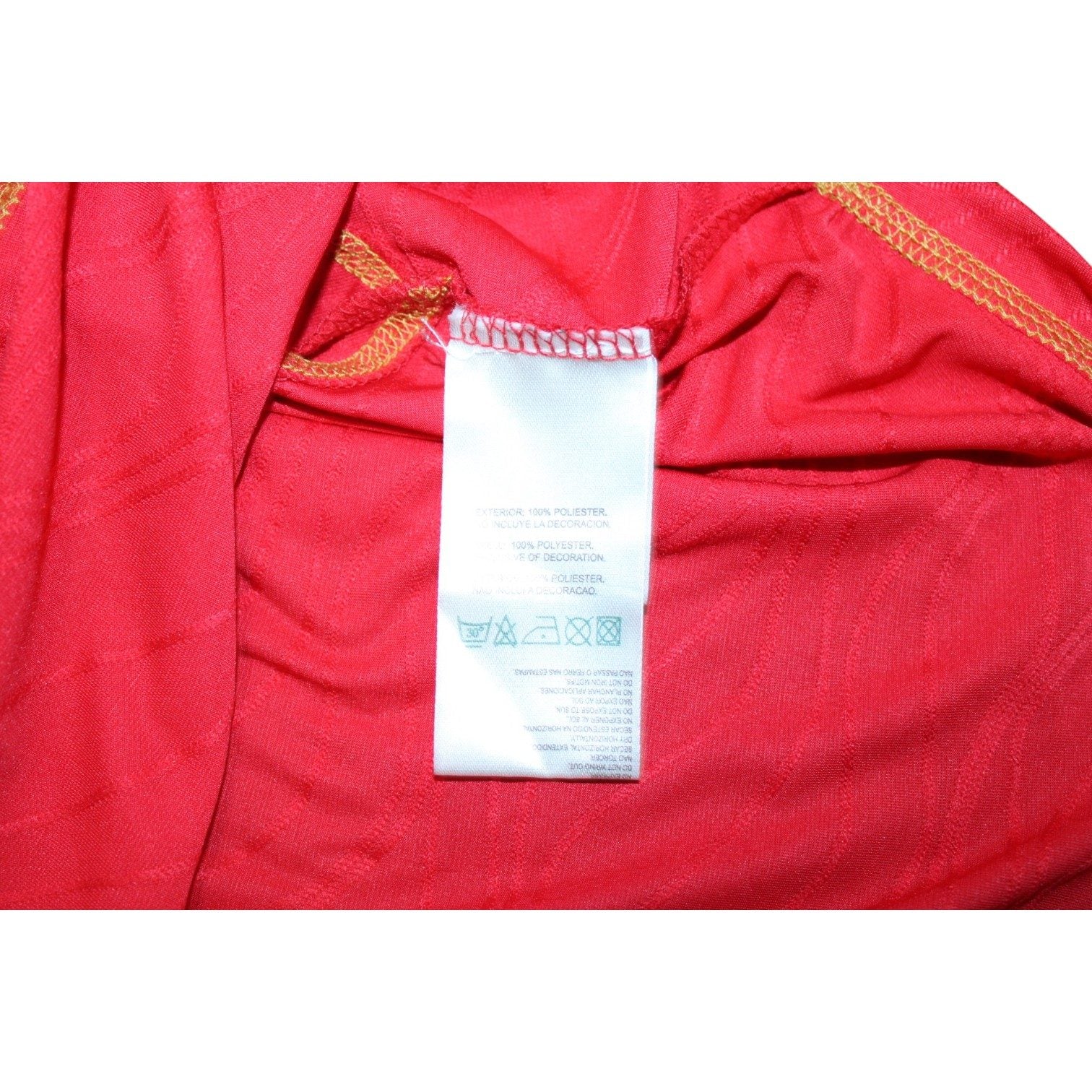 Etichetta interna maglia Siviglia Away 2007-08 Joma – 100% poliestere – istruzioni lavaggio originali