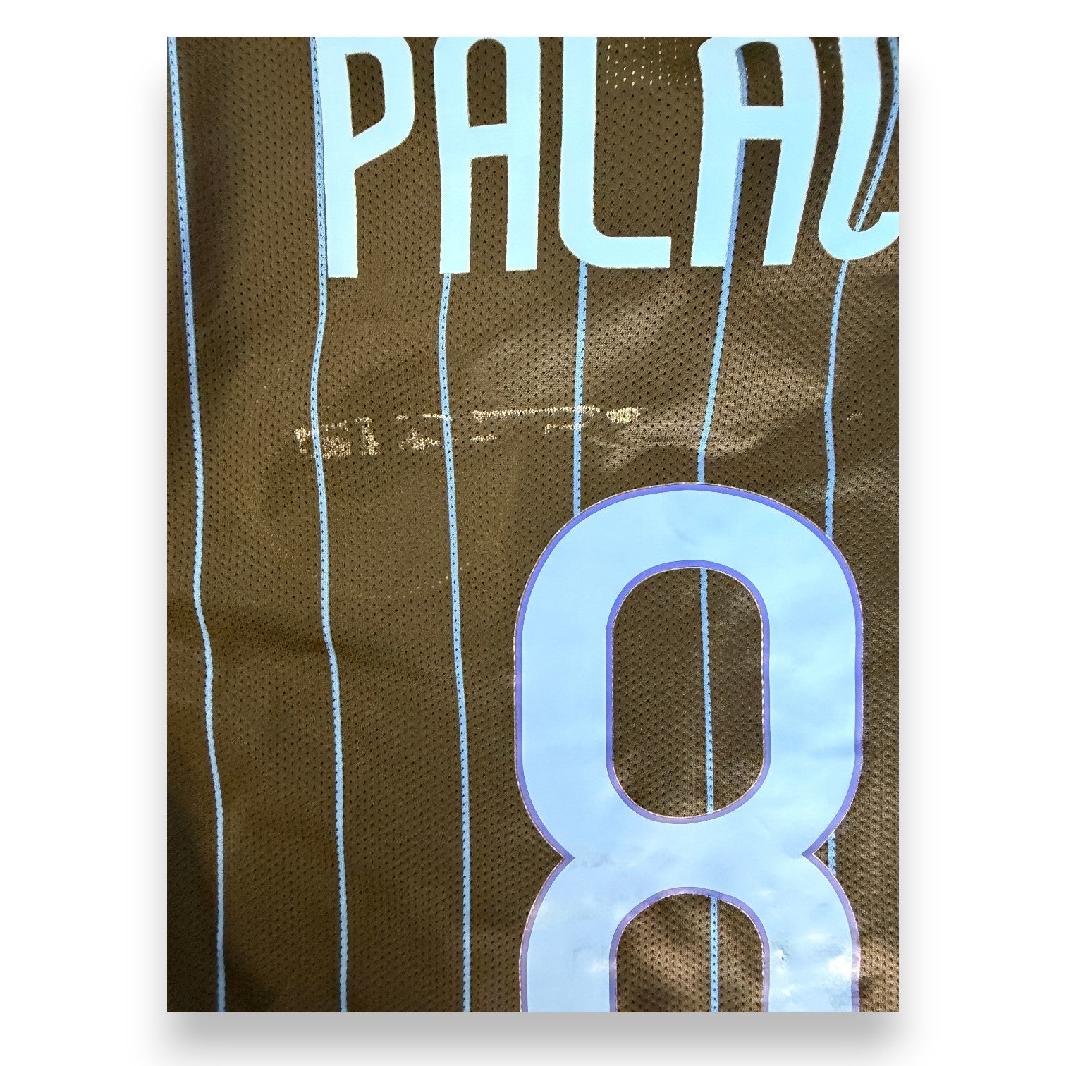 Dettaglio macchia retro maglia Inter Milan Home 2014-15 Player Issued Rodrigo Palacio numero 8 – Nike Dri-Fit