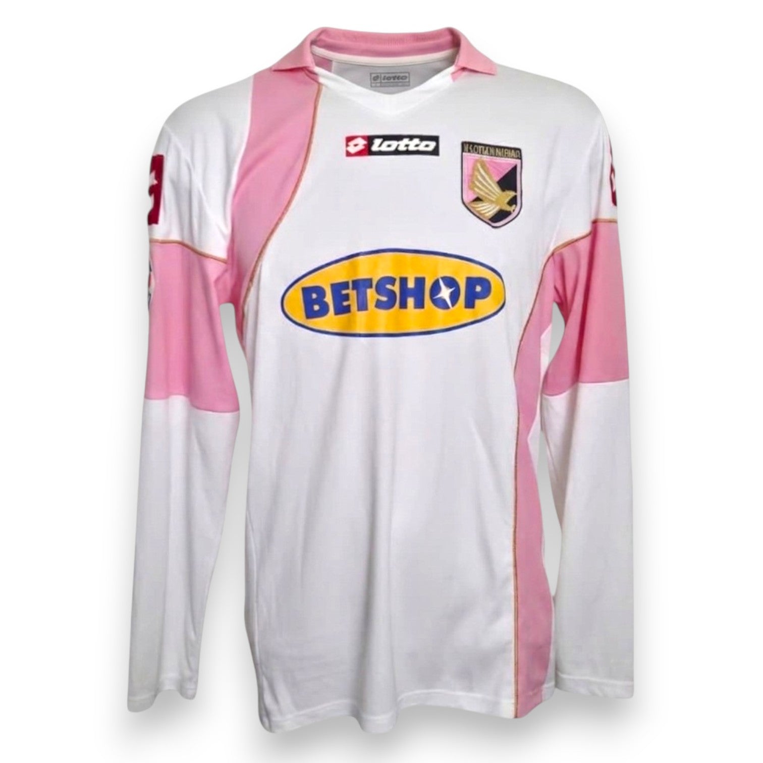 Maglia Palermo Away 2009-10 Player Issued fronte – Lotto – sponsor Betshop – stemma Palermo