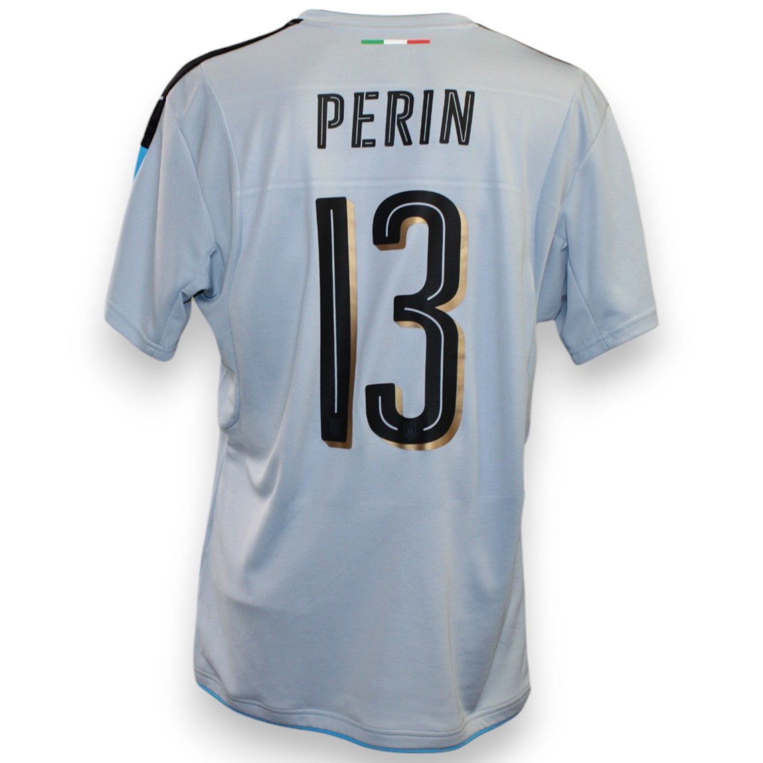 Maglia portiere Italia GK Home 2016-17 Player Issued Mattia Perin numero 13 – Puma – retro con nome e numero