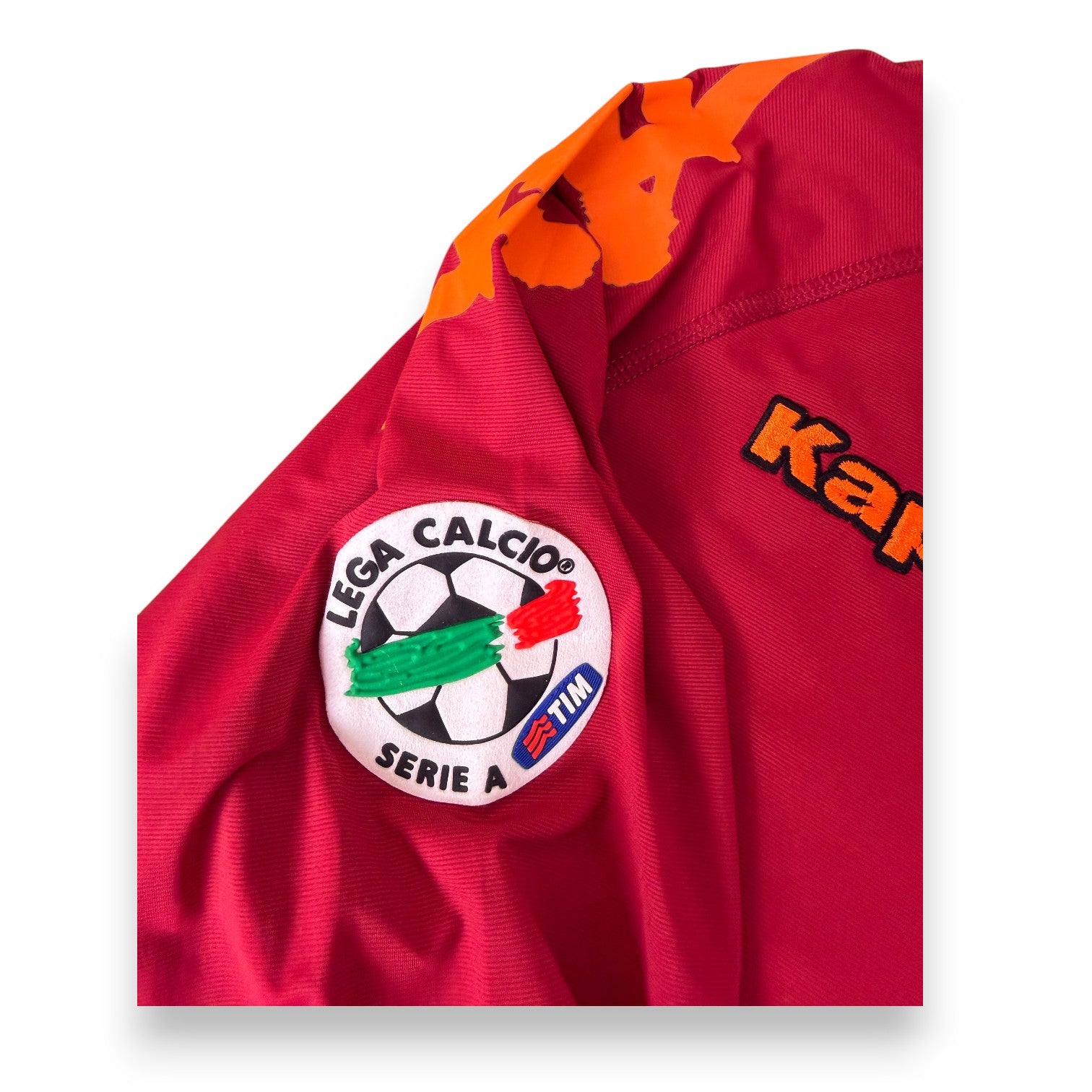 Patch Lega Calcio Serie A TIM maglia AS Roma 2008-09 – logo Kappa arancione – Player Issued John Arne Riise N.17