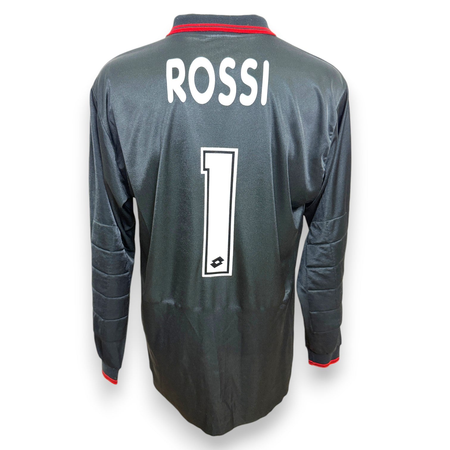 Maglia Milan GK 1996-97 Vintage Store Sebastiano Rossi numero 1 nameset replica – Lotto Opel – nero antracite