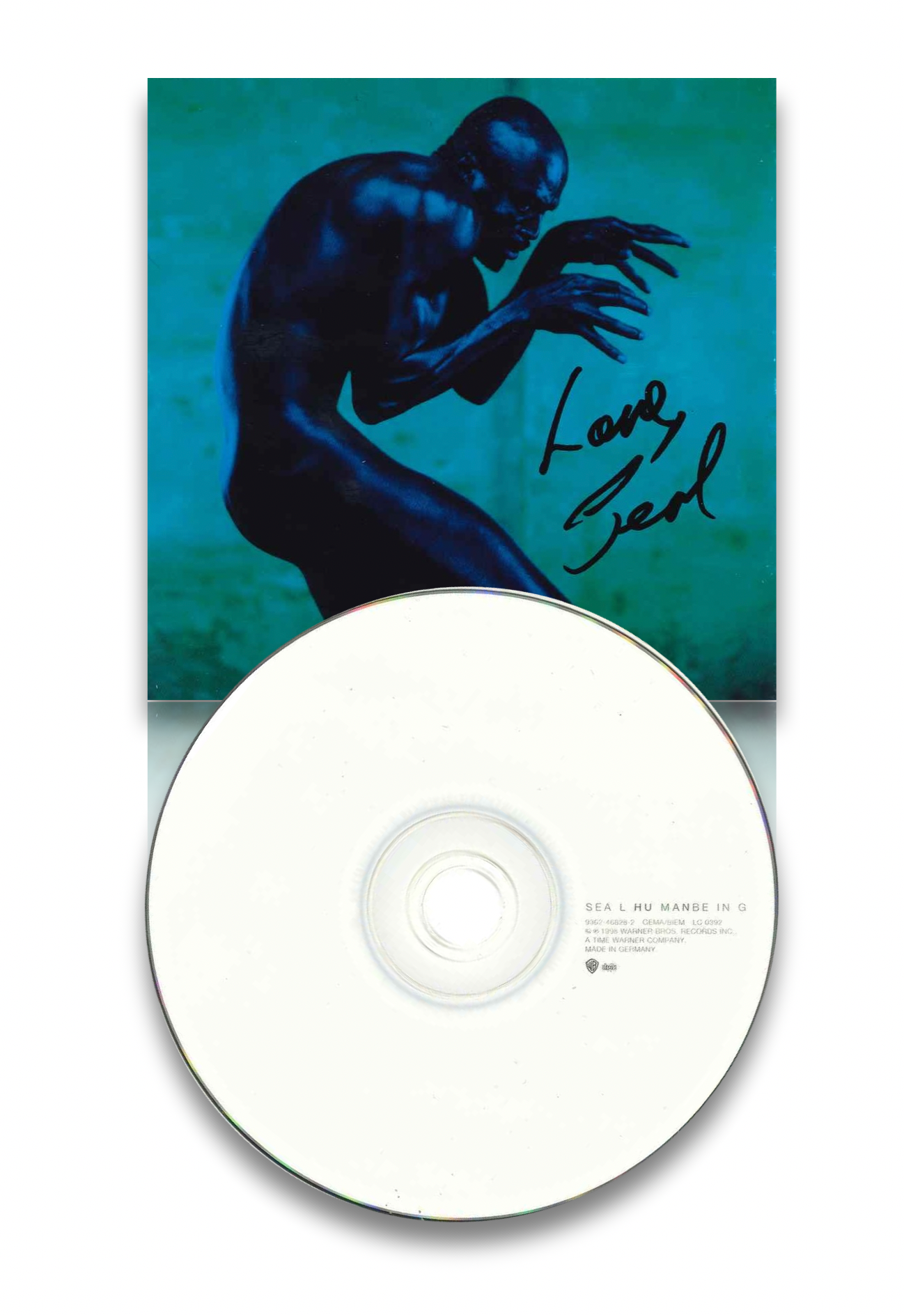 CD autografato Seal Human Being 1998 – dedica originale Love Seal pennarello nero sulla copertina – Warner Bros Records