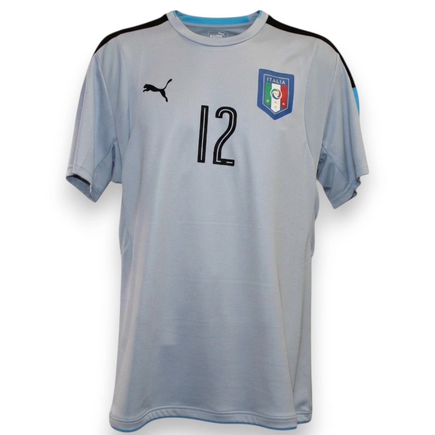 Maglia portiere Italia GK Home Euro 2016 Player Issued numero 12 fronte – Puma – badge FIGC – taglia XL