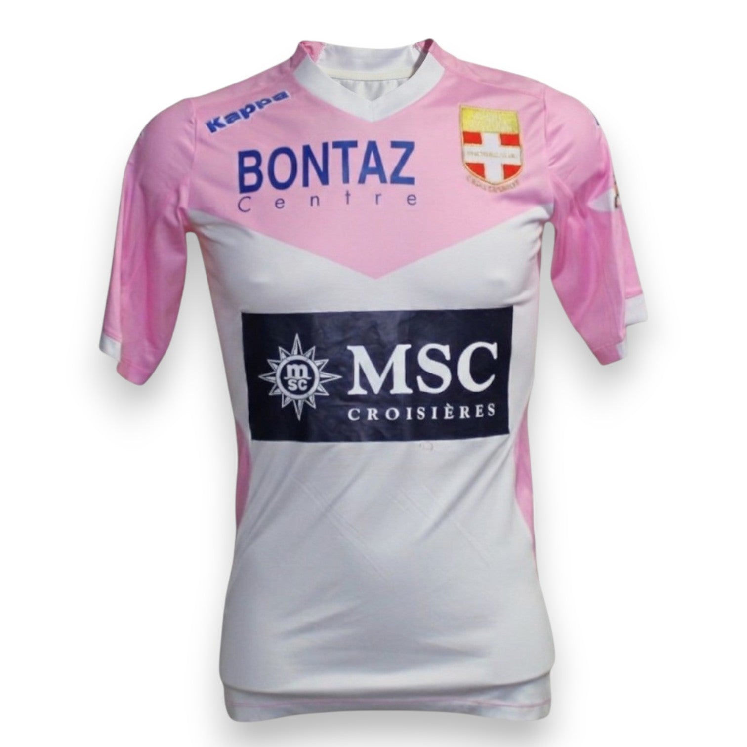 Fronte maglia Evian Thonon Gaillard Home 2014-15 Player Issued – Kappa – sponsor MSC Croisières e Bontaz Centre – taglia S