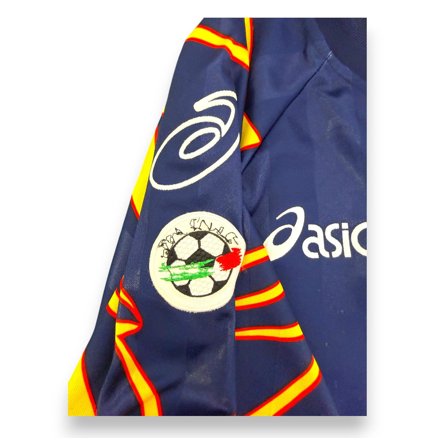 Dettaglio patch Lega Calcio maglia US Lecce Away 2001-02 Player Issued Marco Testa – Asics Serie A vintage