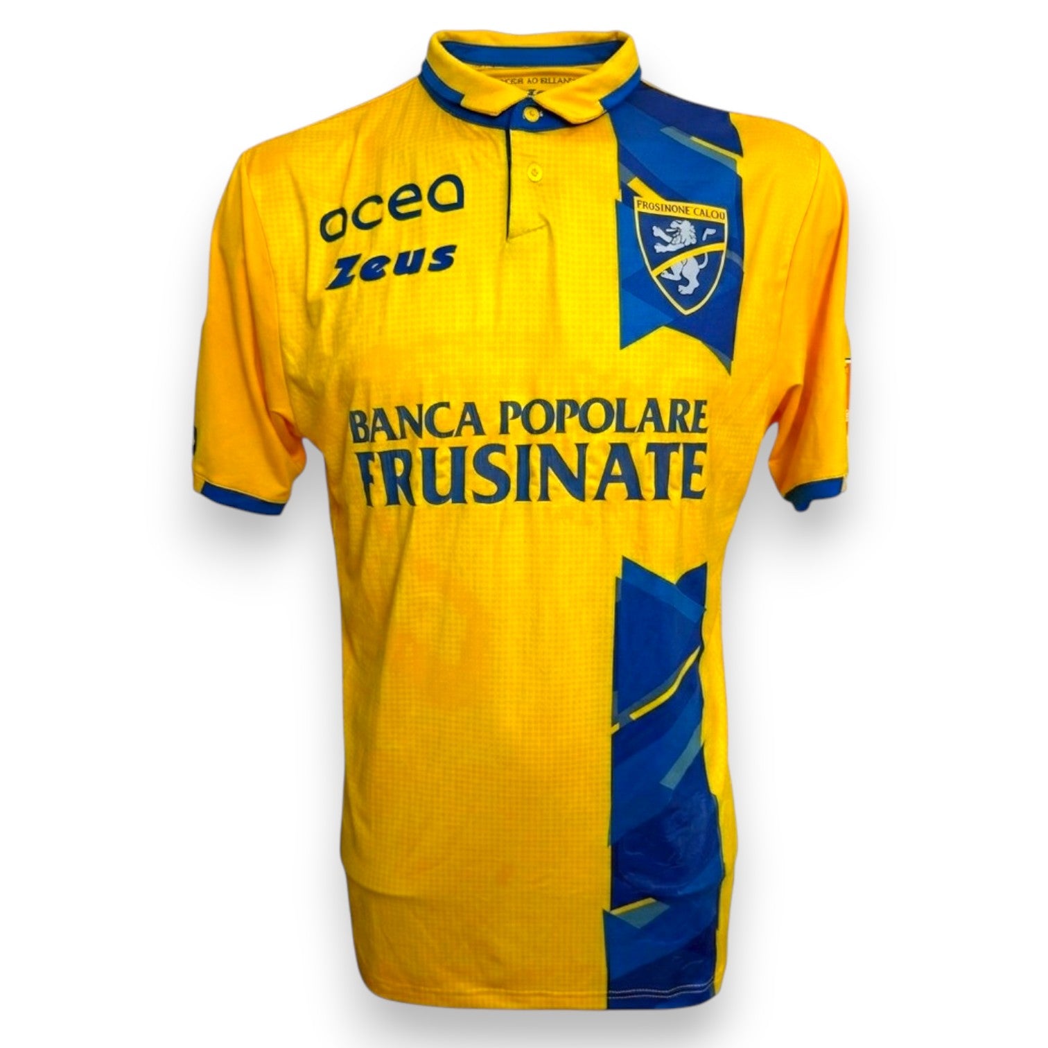 Maglia Frosinone Calcio Home 2019-20 Player Issued fronte – Zeus – sponsor Banca Popolare Frusinate Acea – condizioni Excellent