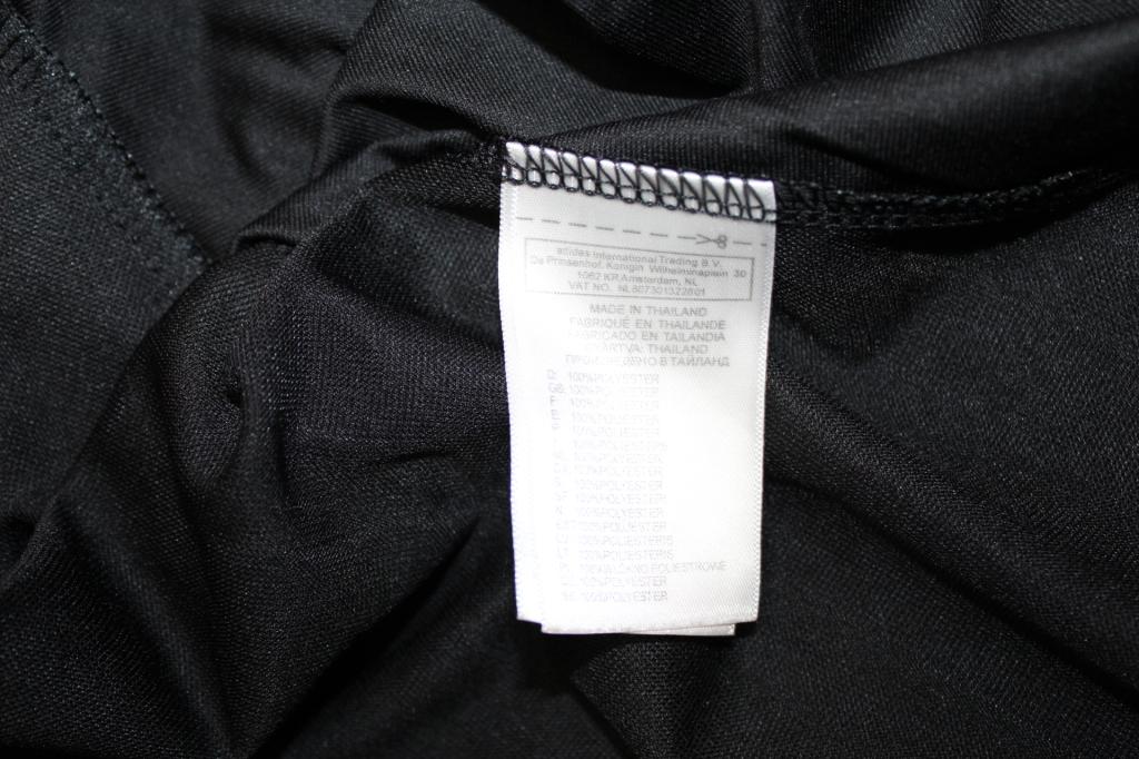 Etichetta interna Adidas maglia Real Madrid Away 2011-12 – Made in Thailand – 100% poliestere
