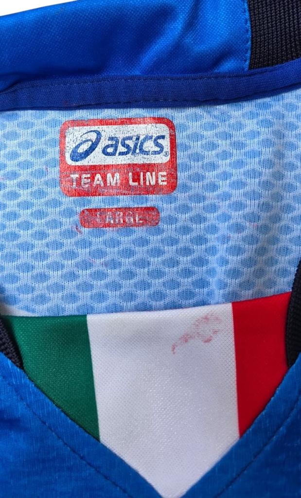 Etichetta interna Asics Team Line Large maglia Empoli 2007-08 Player Issued – bandiera italiana – finitura professionale