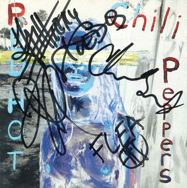 Copertina autografata Red Hot Chili Peppers By the Way 2002 – autografi Kiedis Frusciante Flea Chad Smith – pennarello nero