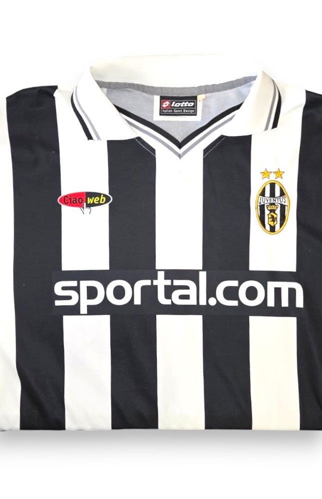 Dettaglio etichetta Lotto Italian Sport Design maglia Juventus 2000-01 Player Issued – colletto polo – finitura professionale vintage