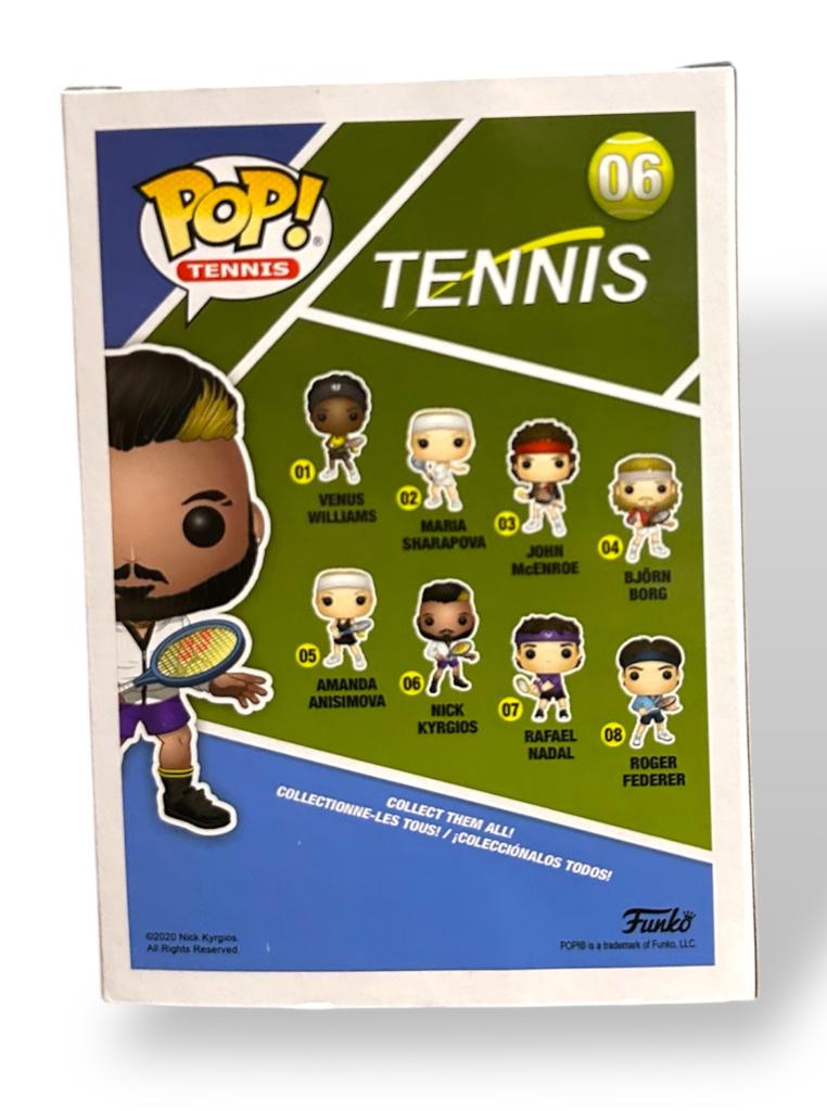 Retro confezione Funko Pop Nick Kyrgios Pop! Tennis N.06 – collezione completa Tennis Funko Pop – ©2020 Nick Kyrgios