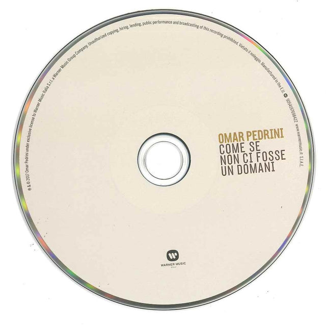 Disco CD Omar Pedrini Come se non ci fosse un domani 2017 – Warner Music Italia