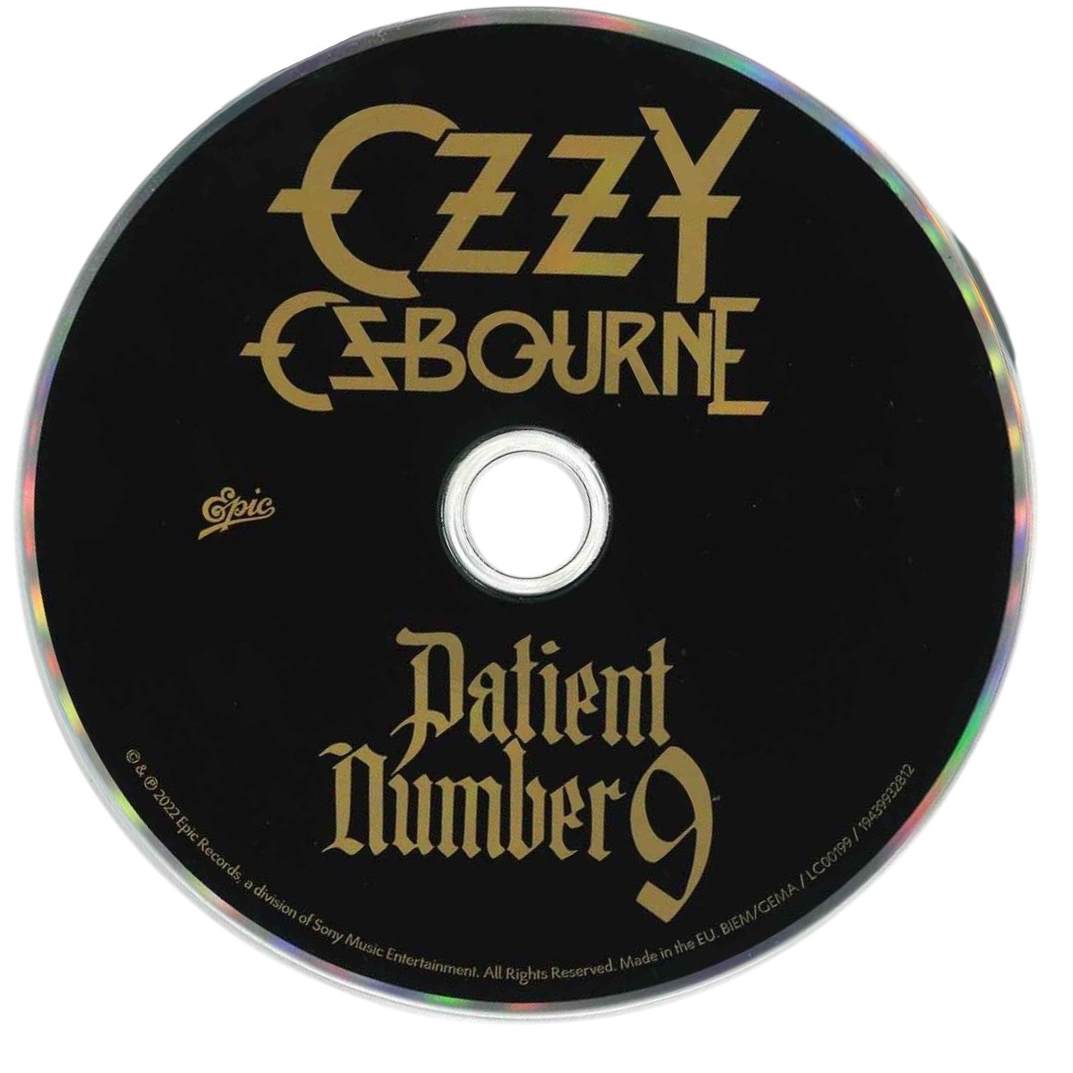 Disco CD Ozzy Osbourne Patient Number 9 con logo dorato – album Epic Records 2022 vincitore Grammy – edizione autografata MTM