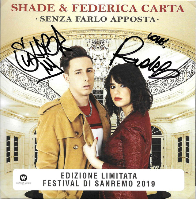 CD autografato Shade Federica Carta Senza Farlo Apposta Sanremo 2019 – due firme originali – MTM Memorabilia