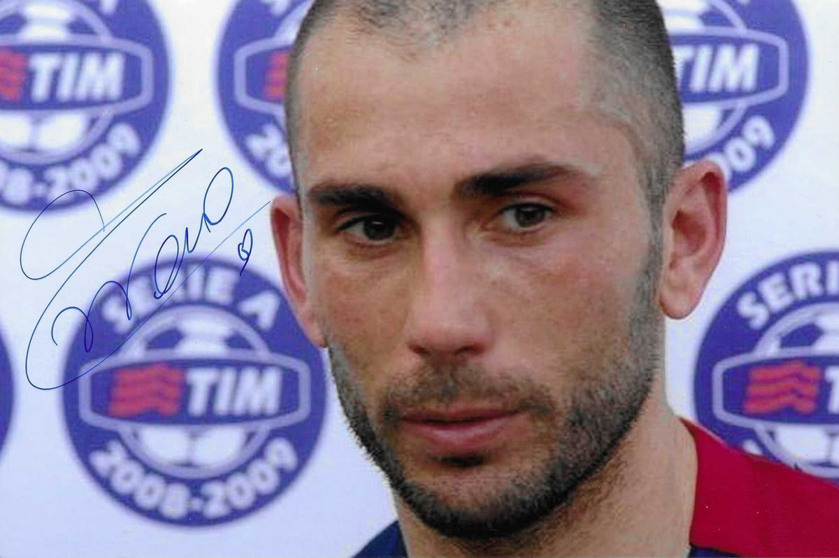 Foto autografata Marco Di Vaio – Bologna FC Serie A TIM 2008-2009 – autografo originale pennarello blu con numero 9 – COA incluso