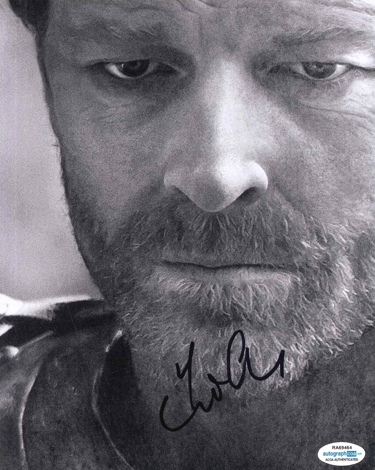 Fotografia autografata Iain Glen Ser Jorah Game of Thrones – ritratto intenso bianco e nero – autografo originale pennarello nero – doppio COA – condizioni Excellent