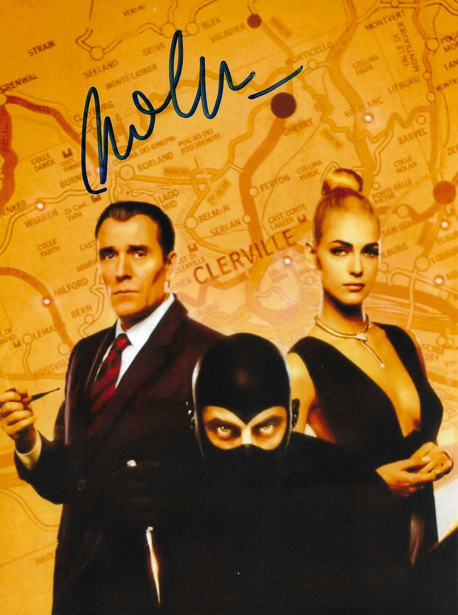 Fotografia autografata Valerio Mastandrea ispettore Ginko Diabolik – autografo blu originale – MTM Memorabilia