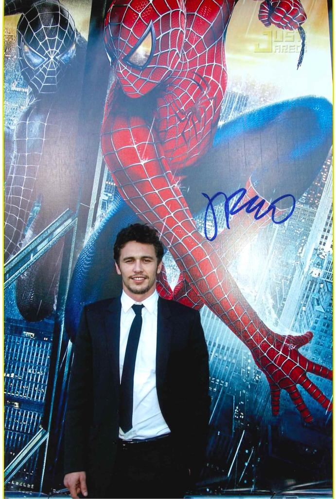 Fotografia autografata James Franco premiere Spider-Man 3 2007 – 29x20 cm – autografo originale pennarello blu – COA Associazione Autografia incluso